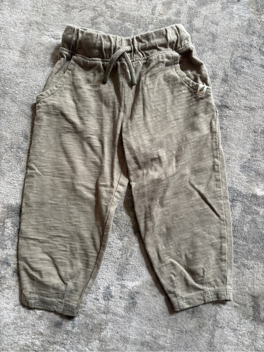 Kids Olive Pull-On Joggers with Drawstring Waist